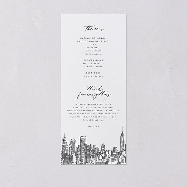 Love in NYC Wedding Programs Medieval Grey Signature