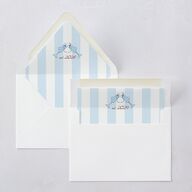 Whimsical Retro Cartoon Euro Envelope Liners Baby Blue Luxe