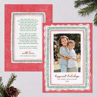 Whimsical Painted Holiday Border Holiday Cards Scarlet Signature Blank Portrait  Standard