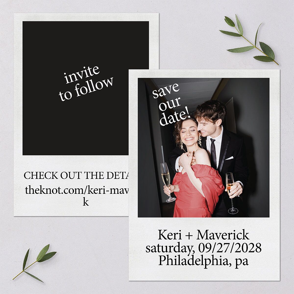 Modern Writing Save the Date Cards — view 1