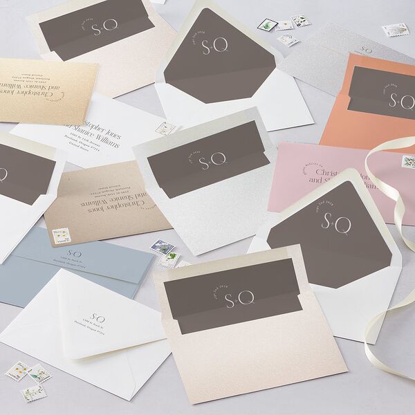 Accent Arches Save the Date Cards Licorice Signature smooth Blank No Standard
