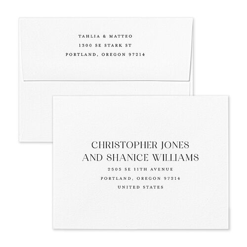 Elegant Sidebar Images Save the Date Magnet Envelopes Rose Pure White Both Recipient and Return Addresses Signature Standard