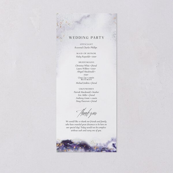 Painted Ethereal Wedding Programs Jewel Purple Signature
