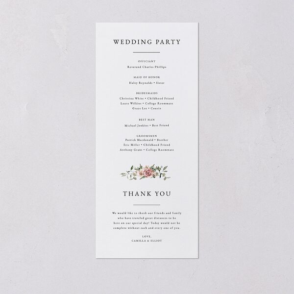 Floral Monogram Wedding Programs Rose Quartz Signature