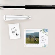Elegant Hydrangea Save The Date Magnets Dusty Blue Magnet Paper