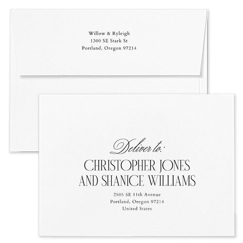 Connected Monogram  Wedding Invitation Envelopes Cream Kraft Return Address Standard Signature