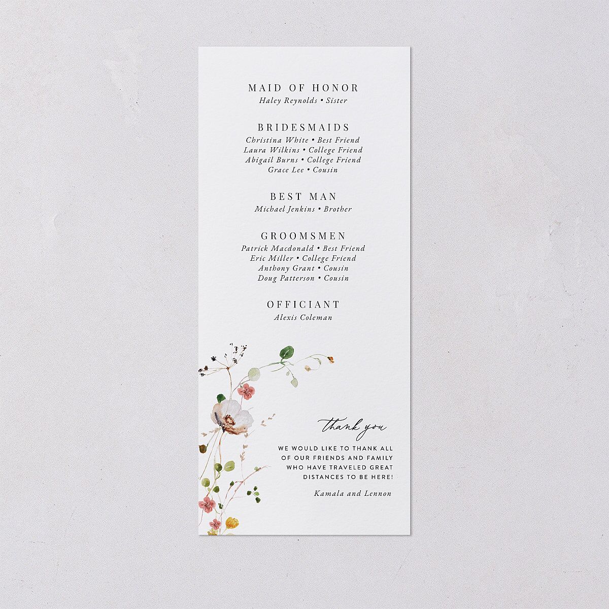 Glistening Wildflower Foil Wedding Programs Gold Soft Peach Signature