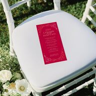 Chinese Phoenix Fenghuang Wedding Programs Rose Pink Signature