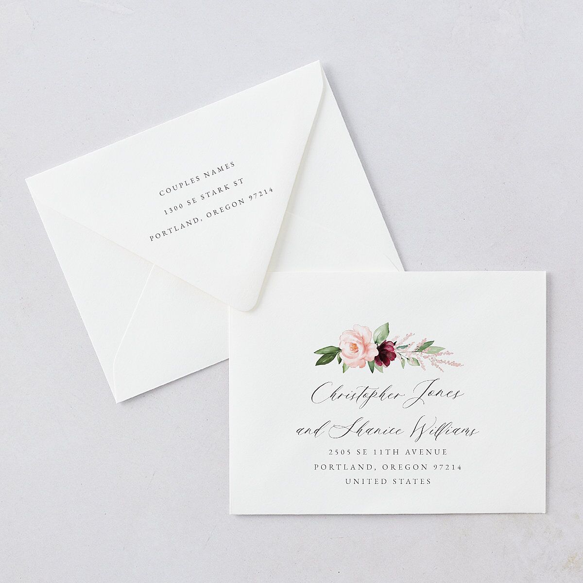 Beloved Floral Save the Date Magnet Euro Envelopes — view 2