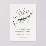 We're Engaged Calligraphy Engagement Party Invitations Champagne Signature Blank Standard