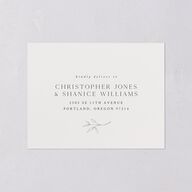 Botanical Accent Foil All-in-One Wedding Invitations Hunter Green Signature Light Both Recipient and Return Addresses No