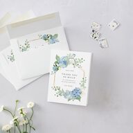Elegant Hydrangea Bridal Shower Thank You Cards Dusty Blue
