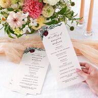 Gilded Botanical Wedding Programs Burgundy Signature