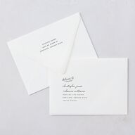 Sunny Day Modern Script Bridal Shower Invitation Euro Envelopes White Pure White Both Recipient and Return Addresses Luxe Signature