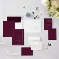 Double Frame Wedding Invitations Gold Bordeaux Signature Blank No Standard