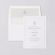 Minimal Icon Rehearsal Dinner Invitations Regency Blue Signature Blank Standard