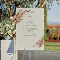 Soft Pampas Botanical Engagement Party Welcome Signs Sepia Standard Indoor Foam Core L Welcome