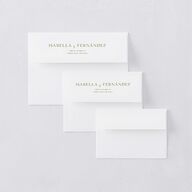 Cordillera Response Card Envelopes White Standard Olive Return Address Signature