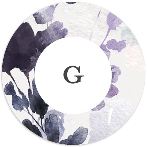 Ethereal Floral Wedding Stickers Sheer Lilac Circle