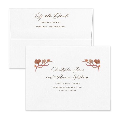 Indian Majestic Legacy Elephants Thank You Card Envelopes White Saddle Both Recipient and Return Addresses Signature Standard