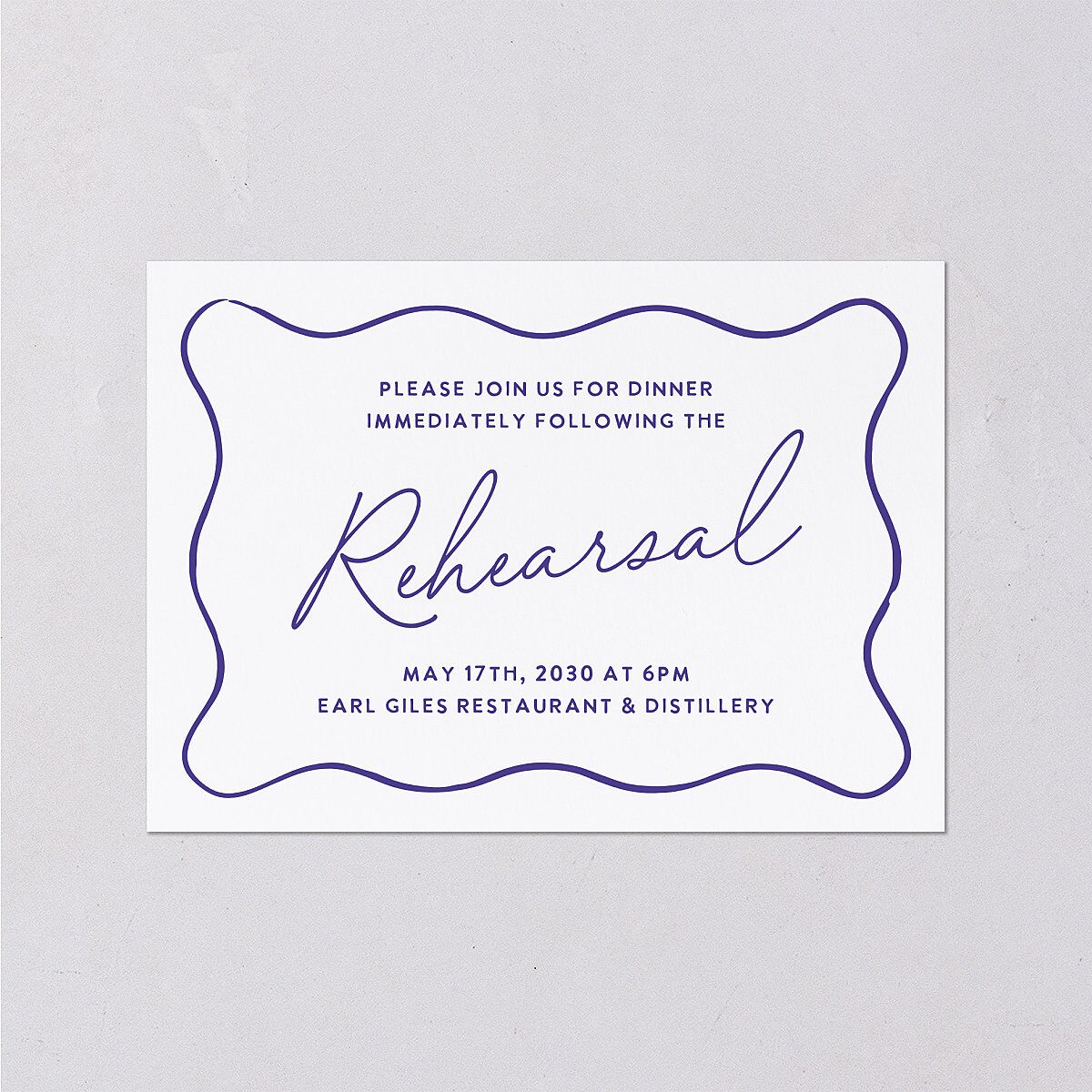 Hand Drawn Wavy Border Wedding Enclosure Cards Sapphire Signature Standard