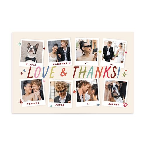 What a Year Whimsical Calendar Photos Thank You Postcards Maroon