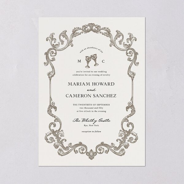Romantic Fantasy Wedding Invitations Champagne Signature Blank No Standard
