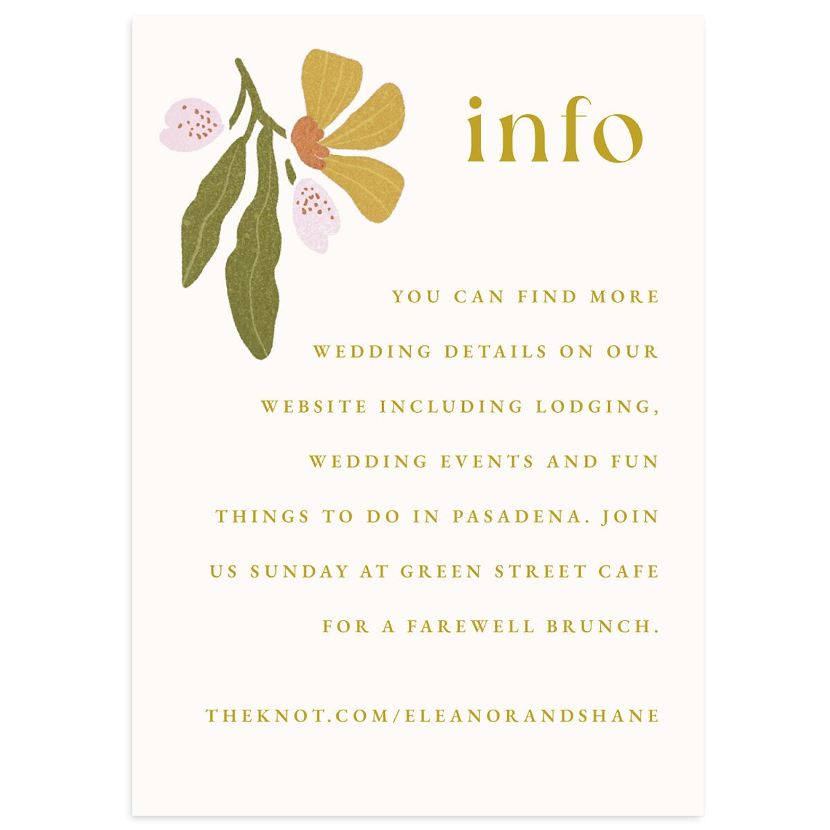 Flower Market Wedding Enclosure Cards