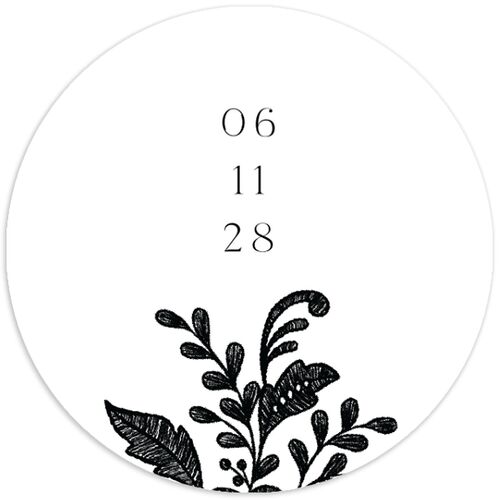 Ornate Lace Wedding Stickers Midnight Circle
