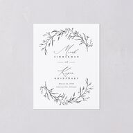 Illustrated Vines Save the Date Petite Cards Charcoal Signature smooth Blank No Standard