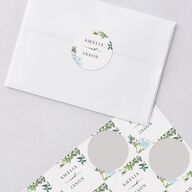 Minimal Floral Wedding Stickers Ocean Circle