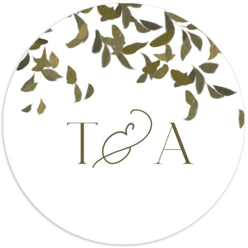 Graceful Chuppah Wedding Stickers Pure White Circle