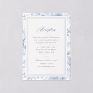 Vintage French Floral Toile Wedding Enclosure Cards Dusty Blue Signature Standard