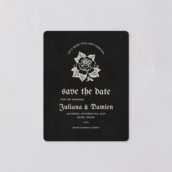 Moody Gothic Rose Save The Date Magnets Midnight Magnet Paper