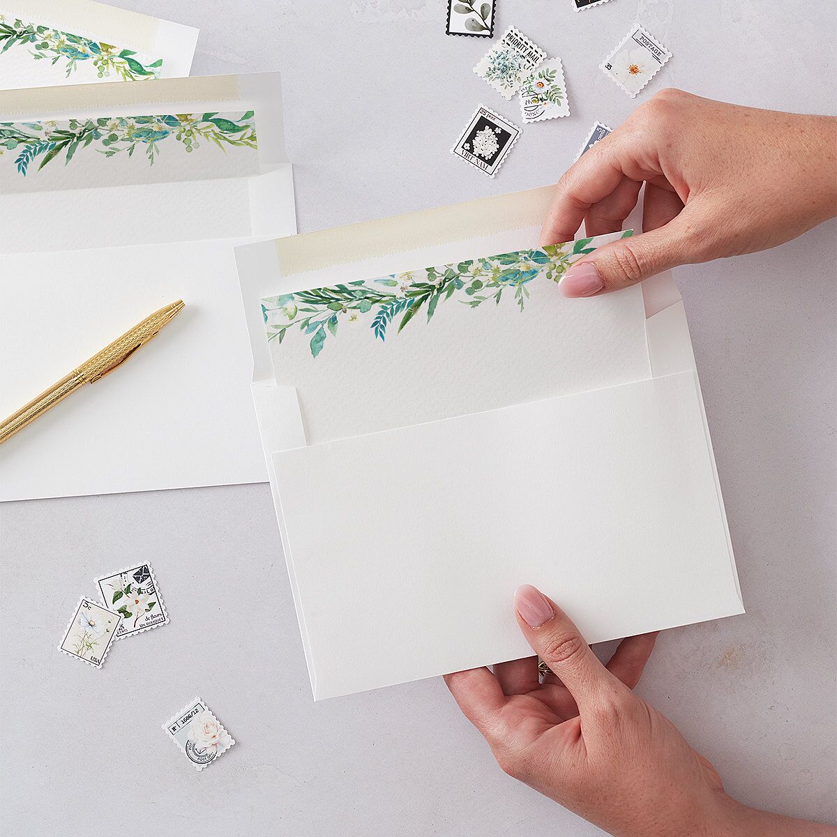 Leafy Monogram Hoop Envelope Liners — view 1