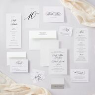 Exquisite Calligraphy Wedding Invitations Pure White Signature Blank No Standard
