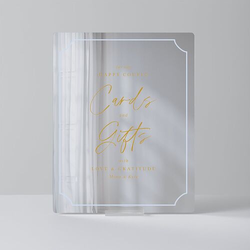 Fairytale Wildflower Crest Mirrored Acrylic Favor Tabletop Sign Small Daffodil Standard Mirrored Acrylic S Tabletop Favor