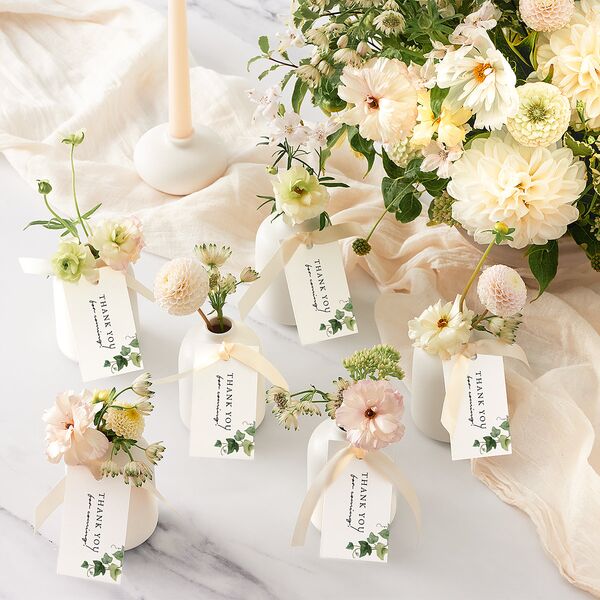 Elegant Ivy Favor Gift Tags Pure White Signature