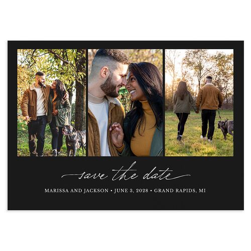 Rustic Hoops Save the Date Cards Charcoal Signature smooth Blank No Standard