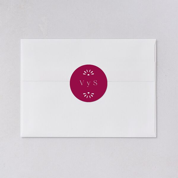 Hacienda Elegante Wedding Stickers Raspberry Circle