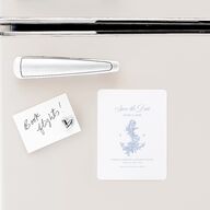 Coastal Oysters and Anchors Save The Date Magnets Sea Blue Magnet Paper