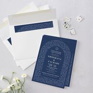 Jewish Chuppah Rehearsal Dinner Invitations Maritime Signature Blank Standard