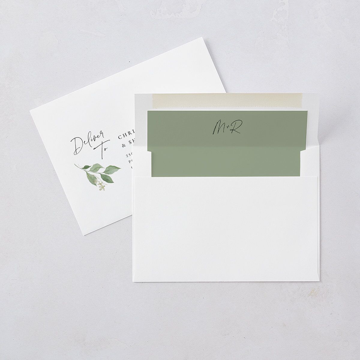 Fairytale Woodgrain Slab Wedding Invitations Pure White Signature Blank No Standard