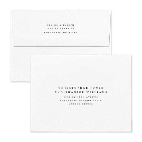 Classically Captured Photo Landscape Save the Date Magnet Envelopes Midnight White Both Recipient and Return Addresses Signature Standard