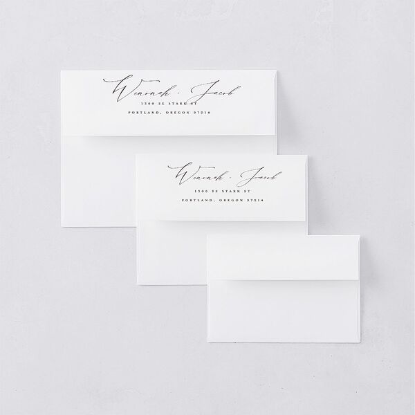 Western Valley Wedding Invitation Envelopes White Tan Both Recipient and Return Addresses Standard Signature