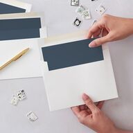 Just Married Christmas Envelope Liners Navy Standard