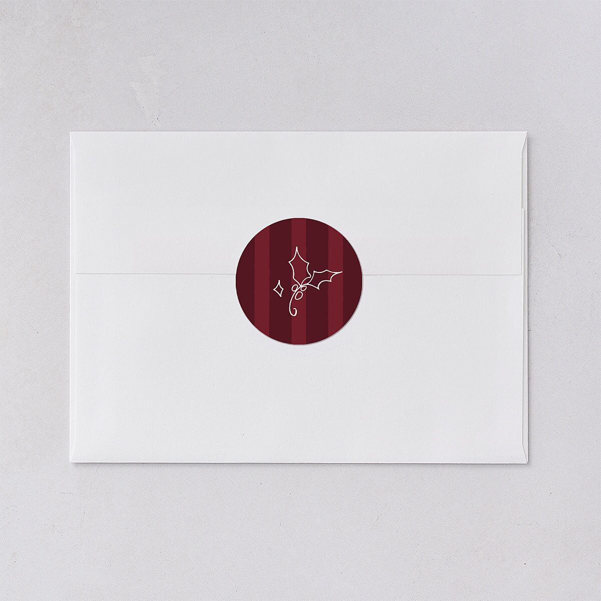Hand Drawn Starry Christmas Photo Holiday Stickers Burgundy Circle
