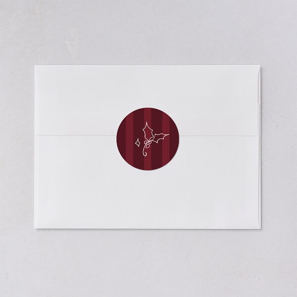 Hand Drawn Starry Christmas Photo Holiday Stickers Burgundy Circle