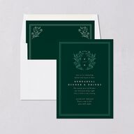 Rustic Kingdom Rehearsal Dinner Invitations Dark Green Signature Blank Standard