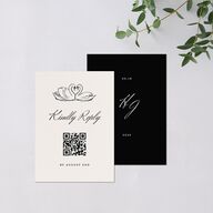 Elegant Swans QR Code RSVP Cards Ivory Signature Standard
